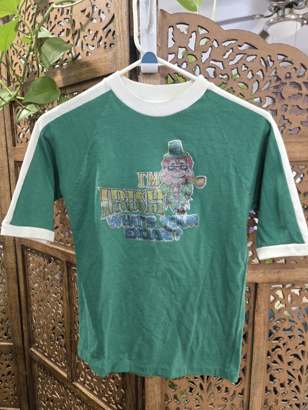 Green 'I'm Irish' Ringer Tee